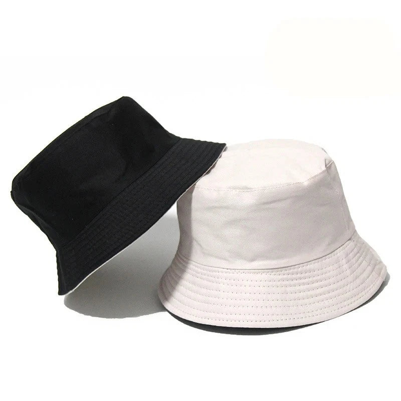 Unisex Reversible Bucket Hat Black Bob Cap Hip Hop Fisherman Beach Sun Sunhat
